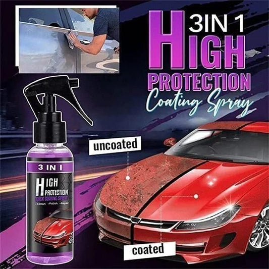 3 in 1 High Protection Quick Car Ceramic Coating Spray - Car Wax Polish Spray (Pack 1)